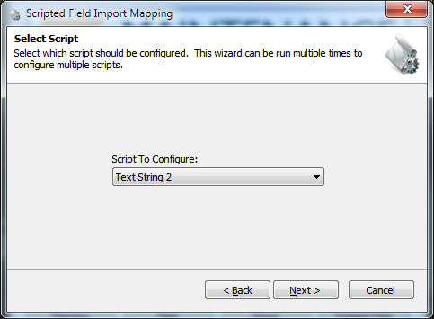 Scripted Field Import Mapping Select Script Menu